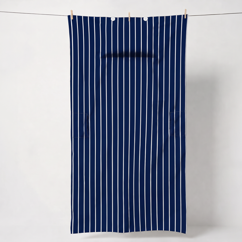 Serviette de plage ORANE Santorini bleu marine