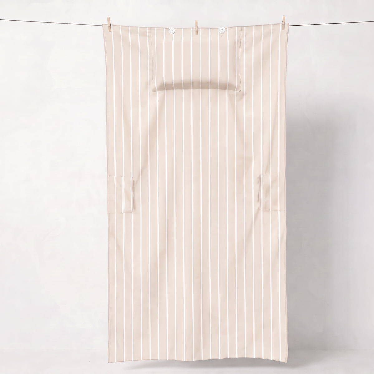 Serviette de plage ORANE Paloma à rayures beiges